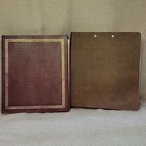 2 large photo albums with self stick/magnetic sleeves
